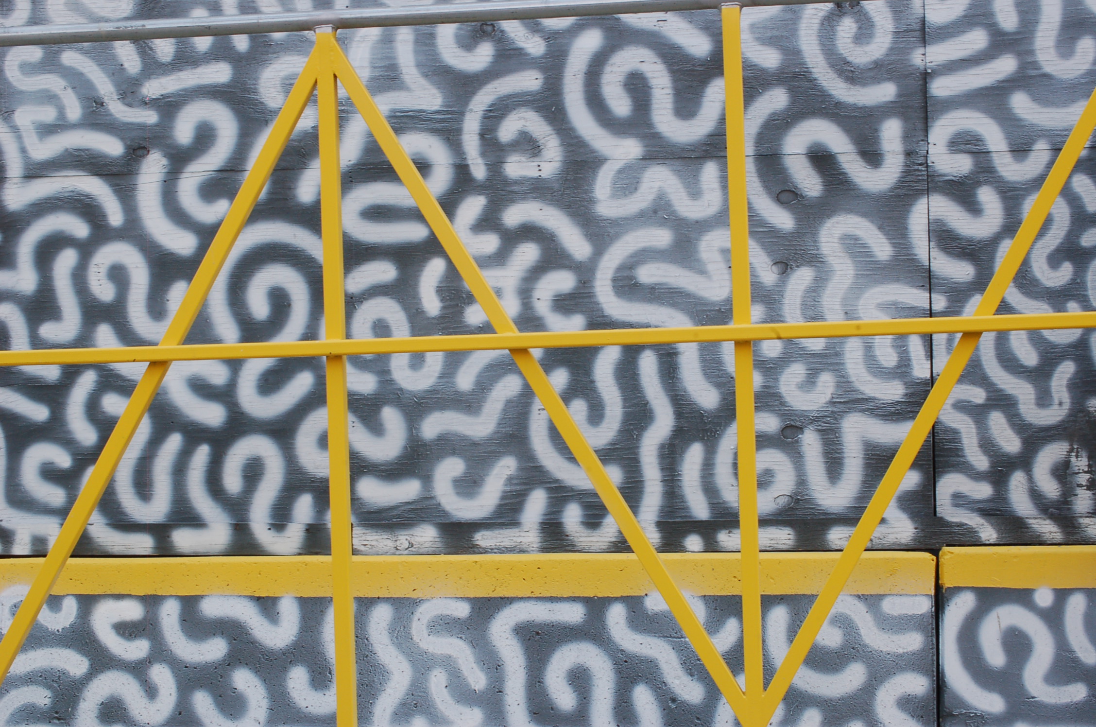 Yellow geometry over neural pattern